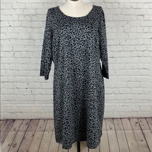LIZ Claiborne Animal Print 3/4 Sleeve Dress Size 2X - Picture 1 of 6